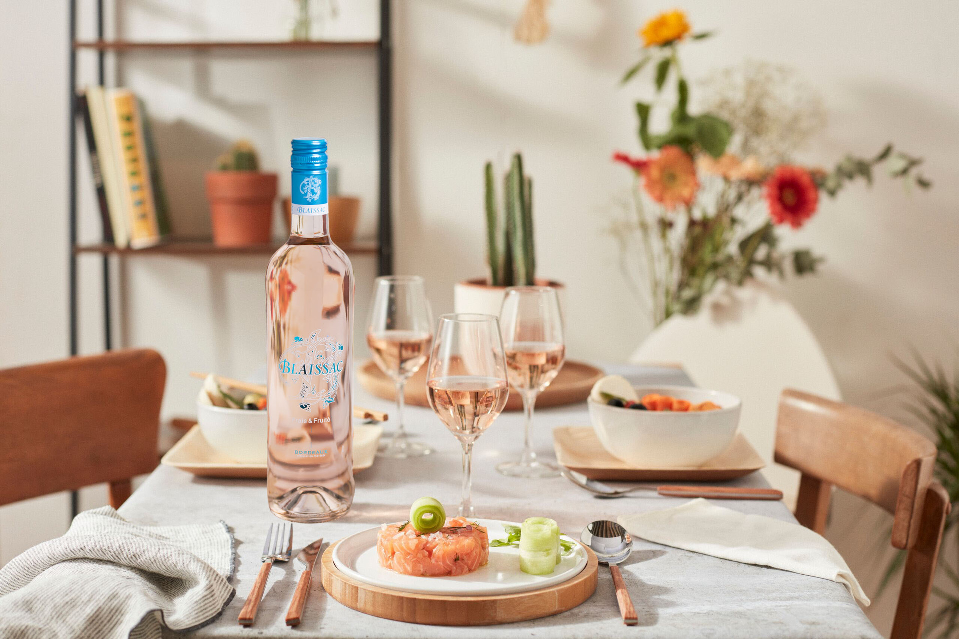 Accord mets et vin Blaissac Rosé avec tartare de saumon