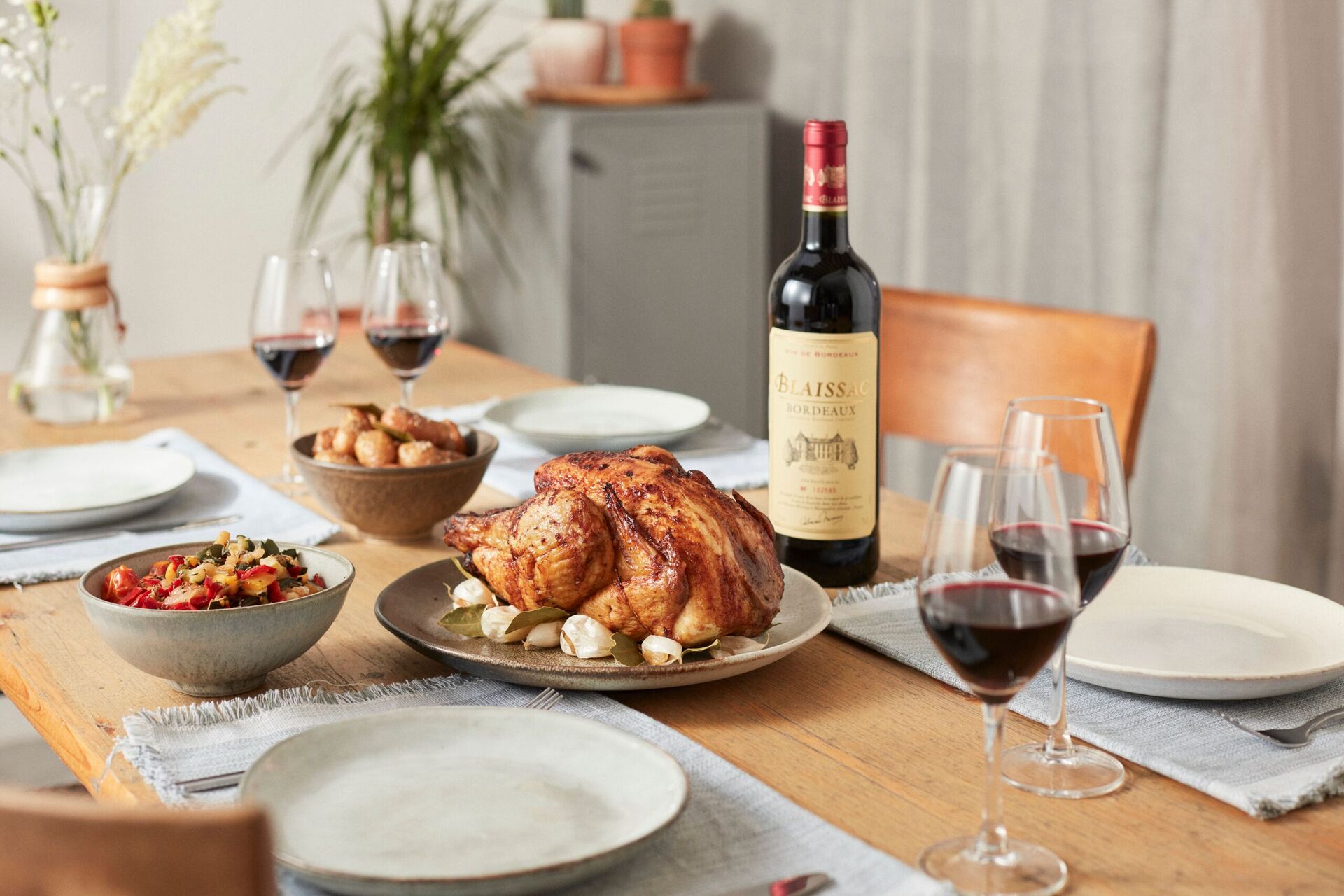 Accord mets et vin Blaissac Rouge avec poulet rôti