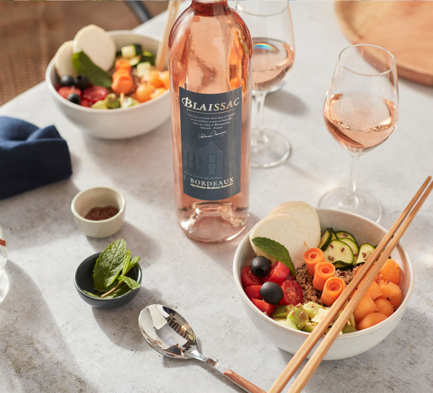 Buddha Bowl accordé avec Blaissac Rosé