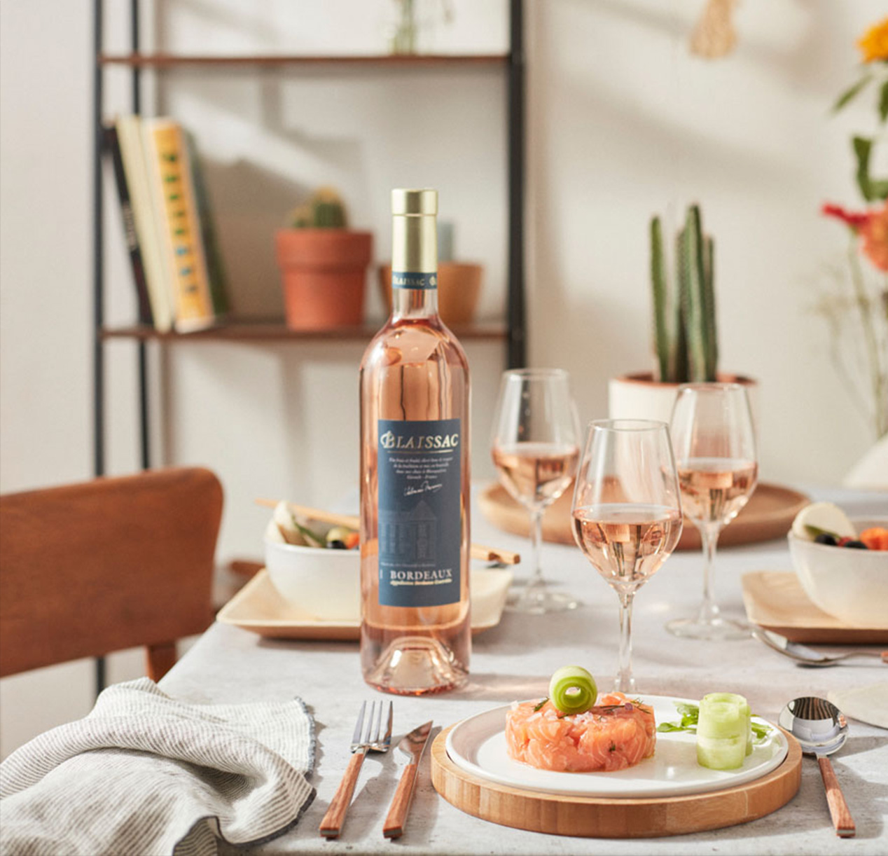 Tartare saumon accordé avec Blaissac Rosé